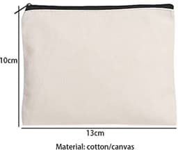 Zipper Fabric Bags - Set van 10 Lege Canvas Tassen voor Creatieve Projecten en Organisatie - 13x10cm — thumbnail 2