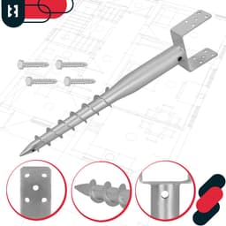 Kotarbau - Stalen Grondankerset - 141x720 MM - Smeedbaar - Zilver — thumbnail 2