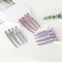 12-delige Haarklemmen voor Styling, Geen Crease Donsvoorklemmen met Siliconen Band, Professionele Klemmen voor Haarsectie en Kappen — thumbnail 3