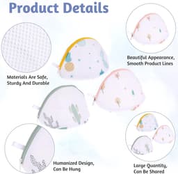 Laundry Bag voor Wasmachine - Pack van 3 - Herbruikbare Netten voor Bh's, Ondergoed en Sokken met Rits - Wasnet voor Delicate Kleding — thumbnail 5