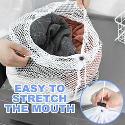 Allecta - Set van 4 waszakken 30 x 40 cm - Koordgazen waszak voor wasmachine - Wasgoed opbergen - BH sokken babykleding ondergoed - Duurzame wasmachinezak in wit — thumbnail 5