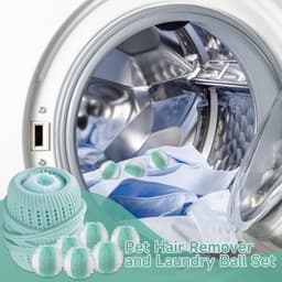 Dierenhaarverwijderset voor wasmachine - 8 stuks pluisballen en wasbal - Effectief verwijderen van hondenharen - Herbruikbaar en duurzaam — thumbnail 4