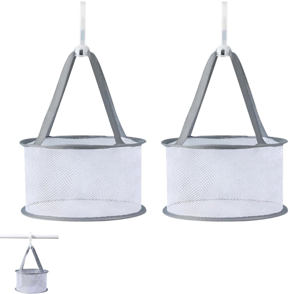 2 stuks - Droognet voor make-upborstels - Hangend netmandje - Droog- en opbergrek voor sponsjes - Droognet voor beautyblenders - Mini wasmandje - Droogrek voor make-upborstels - Winddicht droogrek van gaas - Geschikt voor make-up tools en borstels — afbeelding 1