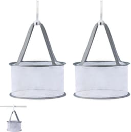 2 stuks - Droognet voor make-upborstels - Hangend netmandje - Droog- en opbergrek voor sponsjes - Droognet voor beautyblenders - Mini wasmandje - Droogrek voor make-upborstels - Winddicht droogrek van gaas - Geschikt voor make-up tools en borstels — thumbnail 1