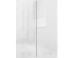 Wasmachinekast voor de Badkamer - Compacte Wasmachine-ombouwkast Breed 64 cm Hoog 90 cm Wit Glans