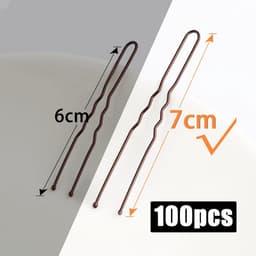 100x Grote U-vormige Haarspelden 7 cm Bruin - Professionele Metalen Bobby Pins met Opbergdoos — thumbnail 2