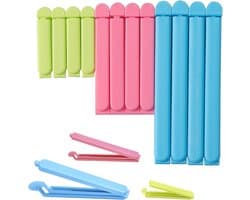 Herbruikbare Voedselzak Clips, Zakafsluiters voor Snacks, 12 Stuks in Meerdere Maten