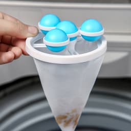 2 stuks wasmachinehaaropvangfilter - Herbruikbaar ontwerp - Wasmachinehaarzak - Filterzak voor pluisjes en schilfers - 17,5*9,2 cm - Geschikt voor het filteren van haar en schilfers in wasmachines - Blauw. — thumbnail 4