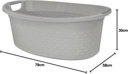 Ovale Wasmand met Handvatten 60 Liter in Wit — thumbnail 2