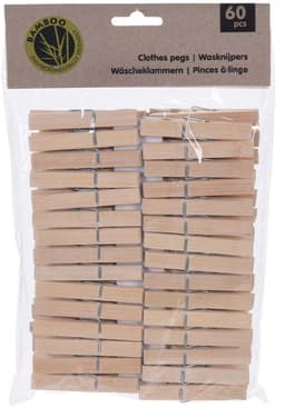 Bamboe - Wasknijpers - 60 Stuks — thumbnail 5