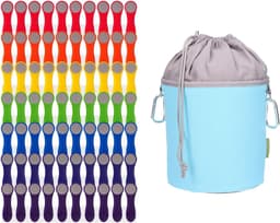 70 Regenboog Wasknijpers met Softgrip en Sterke RVS Veren, Inclusief Opberghoes — thumbnail 1
