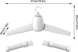 Draagbare Wasdroger – Elektrische Wasdroger 130W - Met afneembare hanger en schoenendroger – Compacte reisdroogmachine - Kleine droger - Draagbaar - voor appartement, vakantie en dagelijks gebruik — thumbnail 3
