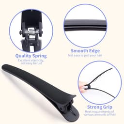 20x Zwarte Kappers Haarclips Alligator - Assortiment Kunststof Verdeelklemmen voor Styling en Knippen — thumbnail 3