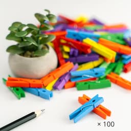 100 Houten Wasknijpers Assorti Kleuren - 45 mm - Duurzaam Berkenhout — thumbnail 3