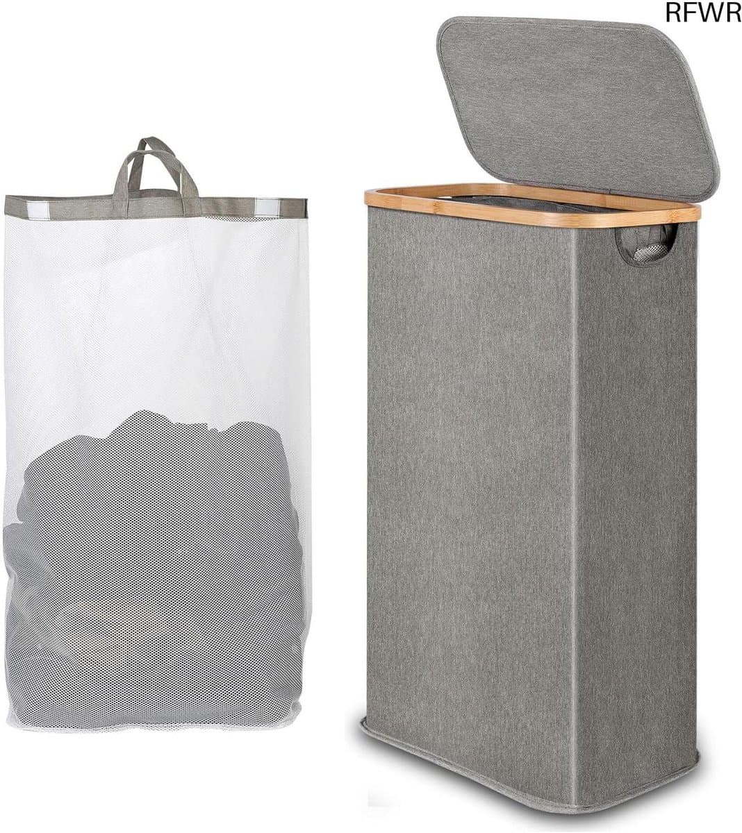 RFWR® Hoge Wasmand met Afneembare Binnenzak 60L - Ideaal voor Kleding, Speelgoed en Handdoeken — afbeelding 1