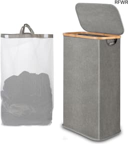 RFWR® Hoge Wasmand met Afneembare Binnenzak 60L - Ideaal voor Kleding, Speelgoed en Handdoeken — thumbnail 1