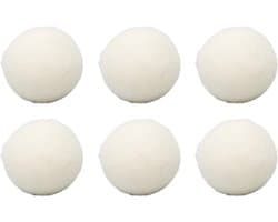 Allecto Plus - 6-delige wollen droogballen voor huidvriendelijke stofverzachter - Herbruikbare, tijdbesparende droogbal voor kortere droogtijd - Vermindert statische lading - Absorbeert onzuiverheden (6 cm)