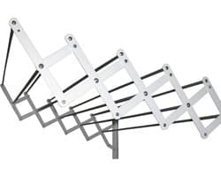 Wall-mounted Extendable White Airer with 10 Aluminum Clothing Lines 140 cm Steel 140 x 78 x 26.5 cm