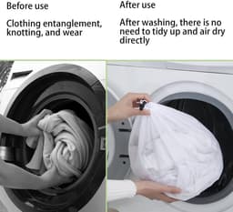 Allecto Plus - Waszak set: 4-delige set wasnetten voor wasmachine - 4 maten - trekkoord - truien jeans ondergoed beha's jassen — thumbnail 5