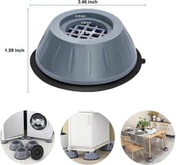 4 stuks‑trillingsdempende voetjes voor wasmachine‑verhoging en trillingsdemping‑geluidsdempend‑ook geschikt voor stoelen‑klein 8cm‑grijs — thumbnail 5