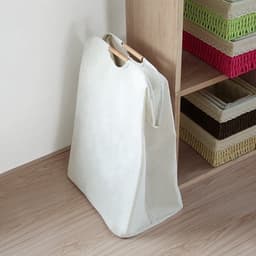 Katoen Wasmand - Waszak - Wasmand - Met handvaten - 30x30x40cm - Duurzaam - Hoge Capaciteit - Opvouwbaar -Wasbox - Organizer Kleding - Laundry Basket - Wasmanden - Vuile Klerenmand - Opbergmand - Eenvoudig — thumbnail 5