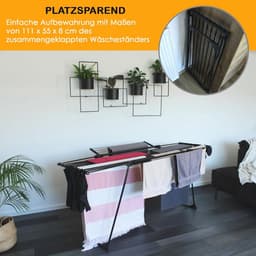 Droogrek Ultra - Uittrekbaar, 28 m Drooglijn, Uitklapbare Vleugels, Wielen voor Flexibele Gebruiksgemak — thumbnail 5
