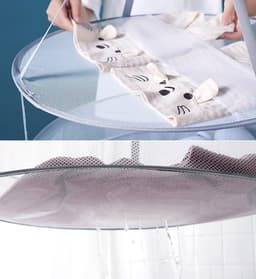 1 stuk - Opvouwbaar droogrek met 3 niveaus - Leg plat om te drogen - Gemakkelijk te drogen - Ademend - Wit - Geschikt voor truien, delicate was, handdoeken, sokken, badpakken, luiers — thumbnail 5