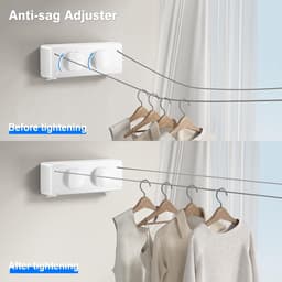 Uittrekbare Waslijn - 4,2 m - Hoogwaardig Materiaal - Eenvoudig te Installeren — thumbnail 4