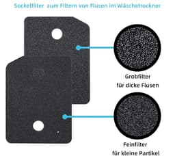 4 stuks - Droogfilters geschikt voor Miele T1 - Droger basisfilter - Droger warmtepompdroger filter - Sokkelfilter - Warmtewisselaar sponsfilter - Pluisfilter voor condensdroger - Zwart — thumbnail 3