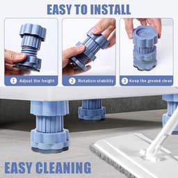 4 stuks - anti-vibratie pads voor wasmachine, in hoogte verstelbare wasmachine ondersteuningspads, trommel stille pads 6,8X8cm (blauw) — thumbnail 5
