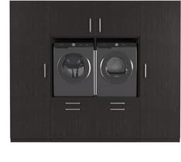 Wasophoogte® Wasmachine Kast Dublin - Wasmachine verhoger - Wasmachine ombouw - 700(D)*2530(B)*2110(H) mm - Zwart — thumbnail 1