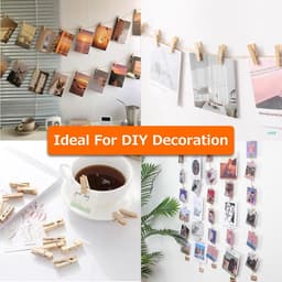 Mini houten klemmen - kleine knijpers - 150 stuks - decoratief — thumbnail 2