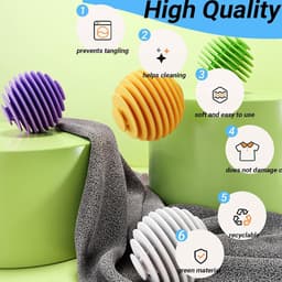 12 stuks Herbruikbare Droogballen voor Wasmachine en Wasdroger - Efficiënte Drogerballen voor Wasmachines en Drogers — thumbnail 4