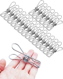 40 stuks kleine wasknijpers van roestvrij staal - Duurzame multifunctionele wasknijpers van draad - Hangerclips voor huishoudelijk gebruik - Geschikt voor wasgoed, thuis, keuken, buitenreizen, kantoor — thumbnail 1