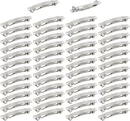 Set van 50 Witte en Zilverkleurige Metalen Haarklemmen (6 cm) voor Dames en Meisjes — thumbnail 1
