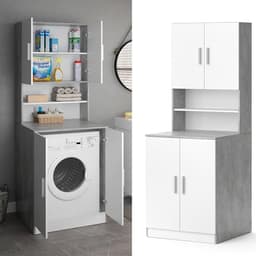 Hoog Smal Badmeubel Kast Boven Wasmachine Opslagruimtebadkamerkast — thumbnail 3
