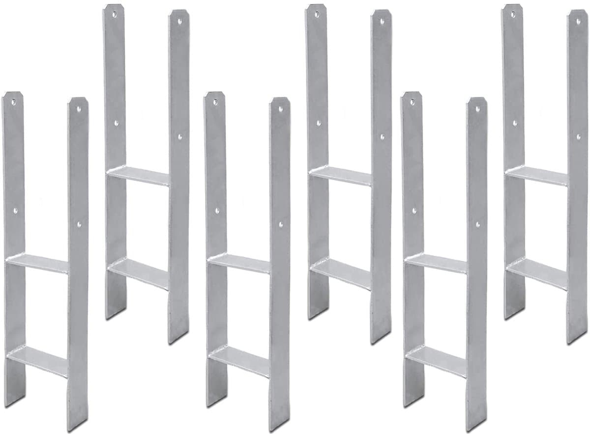 Paaldrager H-anker - Stalen drager - Constructie verankeren - Roestbescherming - 141 mm 6 stuks — afbeelding 1
