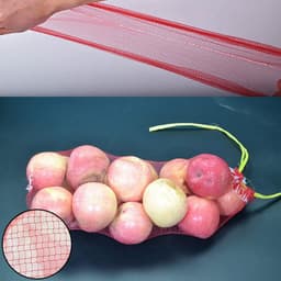 Set van 20 stevige aardappel- en groentenzakken met trekkoord, geel en rood — thumbnail 3