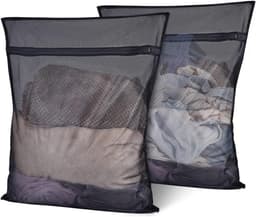 Waszak voor wasmachine - 3 stuks - waszak met ritssluiting - beha - sokken - ondergoed - babykleding - hemd - trui - 60 x 80 cm — thumbnail 1