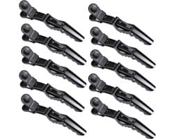 12 Zwarte Styling Haarklemmen Professionele Kappersclips voor Haarverdeling