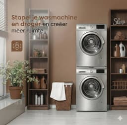 Luxevi Universeel Tussenstuk Wasmachine en Droger - Inclusief droogrek - Stapelkit Wasmachine Droger - Universeel - Wit — thumbnail 5