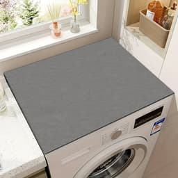 Een effen, gestructureerde beschermmat voor de deksel van de wasmachine en droger, die snel droogt, zeer absorberend is en antislip. — thumbnail 1