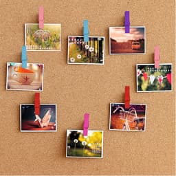Houten Punaises Clips - Decoratieve Spelden - Foto's Bevestigen - Natuurlijk Hout Metaal - 3.4 cm Clip - Regenboog Kleuren — thumbnail 2