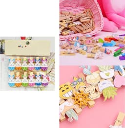 Houten Fotoclips - Konijn Pinnen - Foto Weergave - Vrolijke Kleuren - 12 Stuks - Multicolor — thumbnail 5