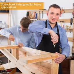 Oogschroeven Roestvrij Staal - 50 Stuks - Ringschroef en Haak voor Schroefhaken - Waslijn Spannen - Kerstslingerrails - Decoratie Ophangen — thumbnail 2