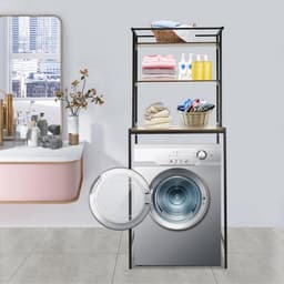 Wasmachine/Toilet Stelling met 3 Niveaus - Opzetkast voor Badkameropslag — thumbnail 2