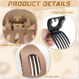 4x Grote Platte Haarclips voor Dames - Sterke Grip, Eendensnavel Klem voor Dun en Dik Haar — thumbnail 5