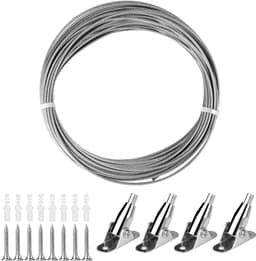 Roestvrijstalen Kabel 2 mm x 10 m met PVC-Coating - Geschikt voor Gordijnen, Waslijn, Hanglamp - Verstelbare Staalkabel met Laag Risico op Roest - Duurzaam en Veelzijdig Gebruik — thumbnail 1