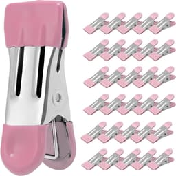 Extra stevige wasknijpers, 30 stuks - 5,5 cm metalen wasknijpers, geschikt voor het drogen van foto's aan de waslijn, sokken, tassen en andere benodigdheden voor de keuken, roestvrij staal met rubberen rand, Roze — thumbnail 1