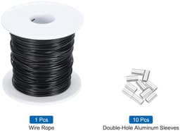 Allecta - Metalen Kabel van Roestvrij Staal 30 Meter - Vinyl Gecoat - Wasrek Ophangen - Zwart — thumbnail 3